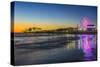 USA, California, Los Angeles, Santa Monica Pier Twilight-Rob Tilley-Stretched Canvas