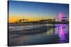 USA, California, Los Angeles, Santa Monica Pier Twilight-Rob Tilley-Stretched Canvas
