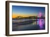 USA, California, Los Angeles, Santa Monica Pier Twilight-Rob Tilley-Framed Photographic Print