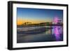 USA, California, Los Angeles, Santa Monica Pier Twilight-Rob Tilley-Framed Photographic Print