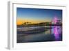 USA, California, Los Angeles, Santa Monica Pier Twilight-Rob Tilley-Framed Photographic Print