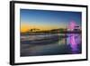USA, California, Los Angeles, Santa Monica Pier Twilight-Rob Tilley-Framed Photographic Print