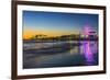 USA, California, Los Angeles, Santa Monica Pier Twilight-Rob Tilley-Framed Photographic Print