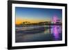 USA, California, Los Angeles, Santa Monica Pier Twilight-Rob Tilley-Framed Photographic Print