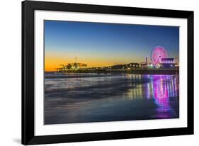 USA, California, Los Angeles, Santa Monica Pier Twilight-Rob Tilley-Framed Photographic Print