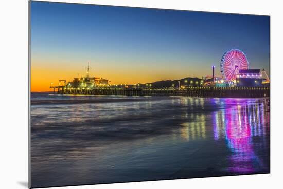USA, California, Los Angeles, Santa Monica Pier Twilight-Rob Tilley-Mounted Photographic Print