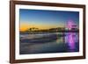 USA, California, Los Angeles, Santa Monica Pier Twilight-Rob Tilley-Framed Photographic Print