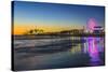 USA, California, Los Angeles, Santa Monica Pier Twilight-Rob Tilley-Stretched Canvas