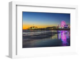 USA, California, Los Angeles, Santa Monica Pier Twilight-Rob Tilley-Framed Photographic Print