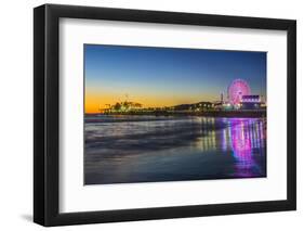 USA, California, Los Angeles, Santa Monica Pier Twilight-Rob Tilley-Framed Premium Photographic Print