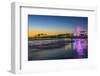 USA, California, Los Angeles, Santa Monica Pier Twilight-Rob Tilley-Framed Premium Photographic Print