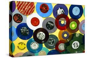 USA, California, Los Angeles. Vinyl 45's at Amoeba Music Store.-Kymri Wilt-Stretched Canvas