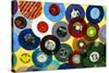 USA, California, Los Angeles. Vinyl 45's at Amoeba Music Store.-Kymri Wilt-Stretched Canvas