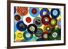 USA, California, Los Angeles. Vinyl 45's at Amoeba Music Store.-Kymri Wilt-Framed Photographic Print