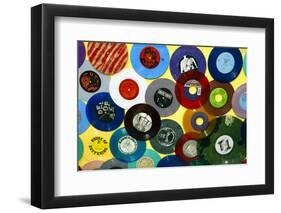 USA, California, Los Angeles. Vinyl 45's at Amoeba Music Store.-Kymri Wilt-Framed Photographic Print