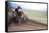 USA, California, Mammoth Lakes. Blur of motocross racer.-Jaynes Gallery-Framed Stretched Canvas