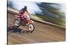 USA, California, Mammoth Lakes. Blur of motocross racer.-Jaynes Gallery-Stretched Canvas