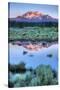 USA, California. Mammoth Mountain reflects in pond.-Jaynes Gallery-Stretched Canvas