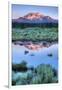 USA, California. Mammoth Mountain reflects in pond.-Jaynes Gallery-Framed Photographic Print