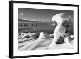 USA, California, Mono Lake. Snow-Covered Tufa-Dennis Flaherty-Framed Photographic Print