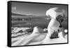 USA, California, Mono Lake. Snow-Covered Tufa-Dennis Flaherty-Framed Stretched Canvas