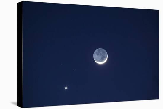 USA, California. Moon, Venus and Pluto in the Night Sky-Dennis Flaherty-Stretched Canvas