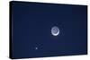 USA, California. Moon, Venus and Pluto in the Night Sky-Dennis Flaherty-Stretched Canvas