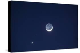 USA, California. Moon, Venus and Pluto in the Night Sky-Dennis Flaherty-Stretched Canvas