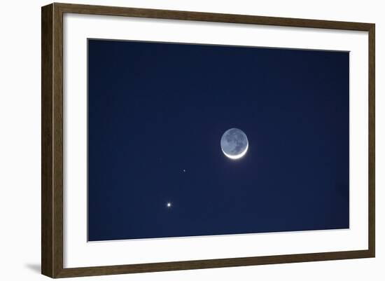 USA, California. Moon, Venus and Pluto in the Night Sky-Dennis Flaherty-Framed Photographic Print