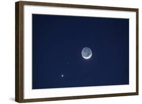 USA, California. Moon, Venus and Pluto in the Night Sky-Dennis Flaherty-Framed Photographic Print