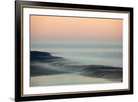 USA, California, Moro Bay. Morning fog on sand dunes and ocean.-Jaynes Gallery-Framed Premium Photographic Print