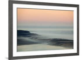 USA, California, Moro Bay. Morning fog on sand dunes and ocean.-Jaynes Gallery-Framed Premium Photographic Print