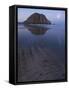 USA, California. Morro Rock reflecting in wet sand at moonrise.-Anna Miller-Framed Stretched Canvas