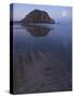 USA, California. Morro Rock reflecting in wet sand at moonrise.-Anna Miller-Stretched Canvas