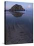 USA, California. Morro Rock reflecting in wet sand at moonrise.-Anna Miller-Stretched Canvas