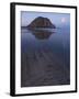 USA, California. Morro Rock reflecting in wet sand at moonrise.-Anna Miller-Framed Photographic Print