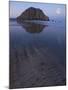 USA, California. Morro Rock reflecting in wet sand at moonrise.-Anna Miller-Mounted Photographic Print