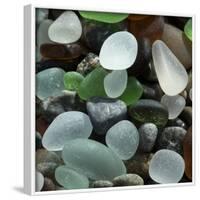 USA, California. Natural sea glass on beach.-Jaynes Gallery-Framed Photographic Print