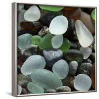 USA, California. Natural sea glass on beach.-Jaynes Gallery-Framed Photographic Print