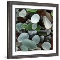 USA, California. Natural sea glass on beach.-Jaynes Gallery-Framed Photographic Print