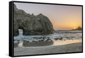 USA, California, Near Big Sur, Pfeiffer Beach Sunset-Rob Tilley-Framed Stretched Canvas