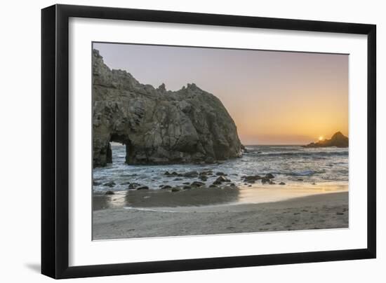 USA, California, Near Big Sur, Pfeiffer Beach Sunset-Rob Tilley-Framed Photographic Print