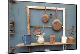 USA, California. Old pots, pans and water pitchers. (PR)-Alison Jones-Mounted Photographic Print