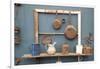 USA, California. Old pots, pans and water pitchers. (PR)-Alison Jones-Framed Photographic Print