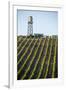 USA California. Pacific Coast Highway, PCH, crops and water tower-Alison Jones-Framed Premium Photographic Print