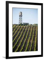 USA California. Pacific Coast Highway, PCH, crops and water tower-Alison Jones-Framed Premium Photographic Print