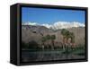 USA, California, Palm Springs, Reflection of San Jacinto Range in Lake-Zandria Muench Beraldo-Framed Stretched Canvas