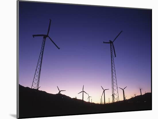 USA, California, Palm Springs, View of Wind Turbines at Sunset-Zandria Muench Beraldo-Mounted Photographic Print