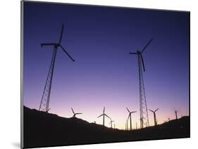 USA, California, Palm Springs, View of Wind Turbines at Sunset-Zandria Muench Beraldo-Mounted Photographic Print