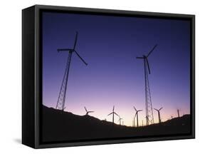 USA, California, Palm Springs, View of Wind Turbines at Sunset-Zandria Muench Beraldo-Framed Stretched Canvas
